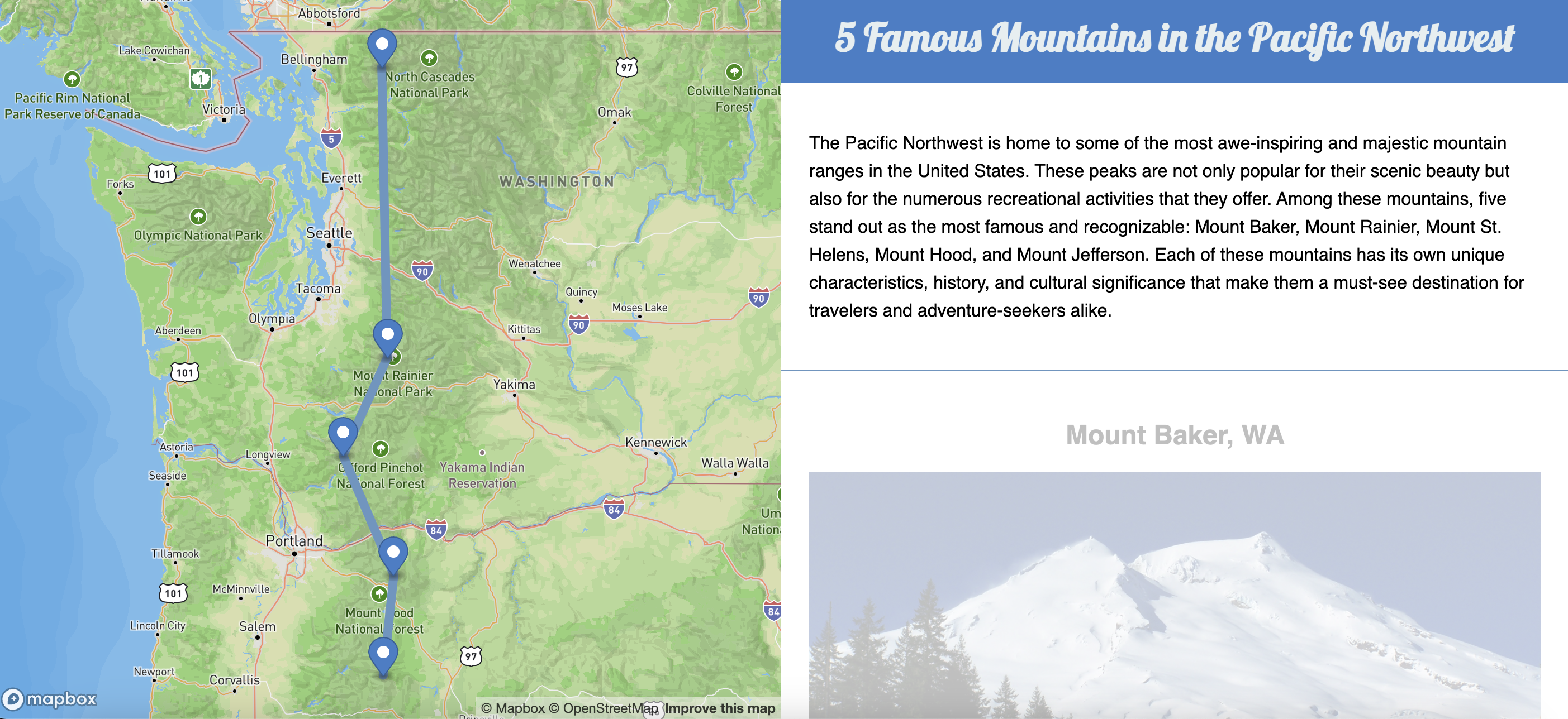 Image of Five famous mountains project